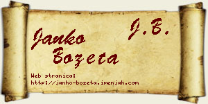 Janko Bozeta vizit kartica